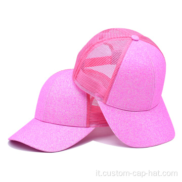 Cappello per camionista di paillettes rosa di alta qualità